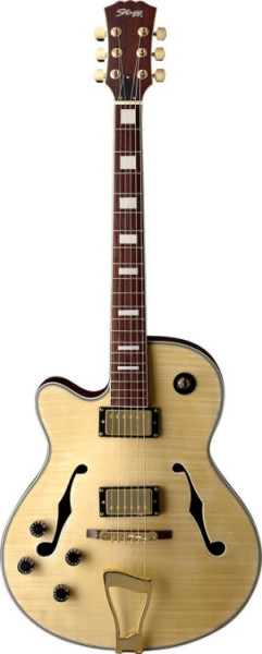 Stagg A350LH-N Tiger Stripe Jazz Linkshänder Halb-Akustik Modell