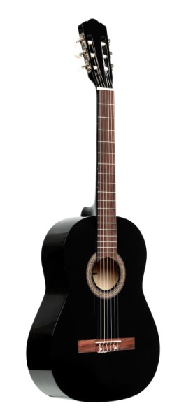 Stagg SCL50-BLK PACK Gitarrenpack, 4/4 klassische Gitarre, schwarz, Lindendecke, Stimmgerät, Tasche