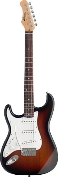 Stagg S402LH-BK Standard ,Fat S, E-Gitarre, Linkshänder Modell, schwarz