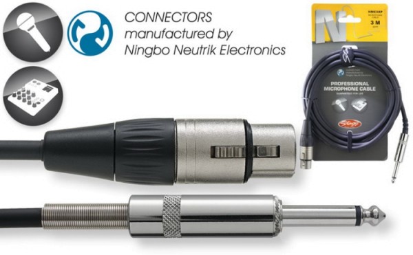 Stagg MC-03XJ/NKH Neutrik Mikrofon-Kabel XLR/Klinke