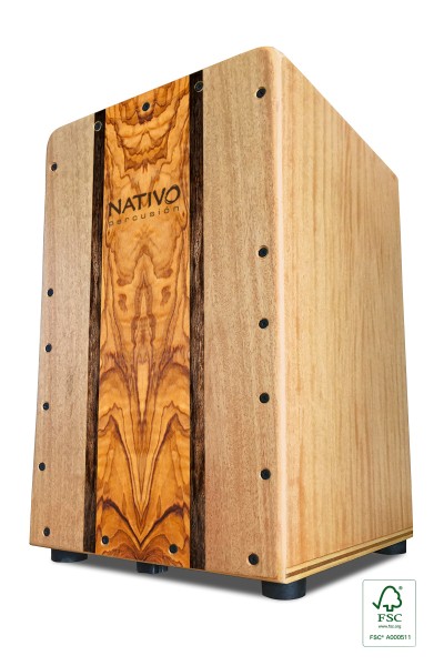 Nativo Cajon INIC-INTI-I, INICIA Serie, Standardgröße, hohe Qualität, Cajon aus Eiche mit Frontplatt