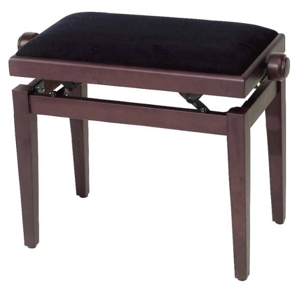 Gewa Klavierbank in Rosenholz matt mit schwarzer Stoffauflage.