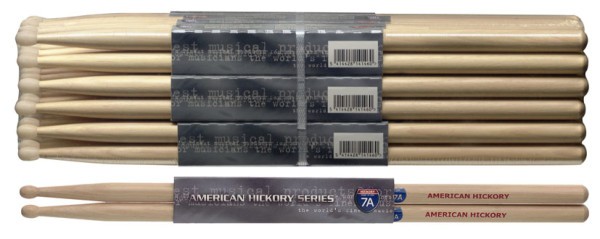 Stagg SH7A American Hickory Drumsticks Holz Tip / 7A / Preis für 1 Paar