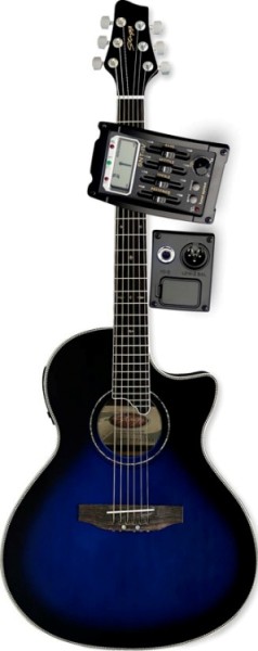Stagg SW306CETU-BLS Elektroakustische Cutaway Folk-Gitarre