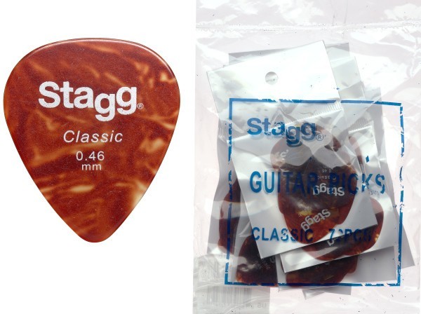 Stagg CSR46 .46 mm Klassik Standard Nachfüllsack 72 Plektren - Schildplatt