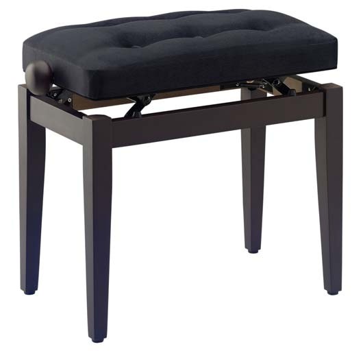 Stagg PB43 EB M V/BK Klavierbank in Ebenholz matt mit schwarzem Stoffbezug