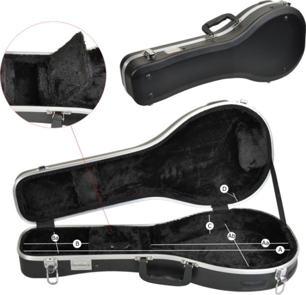 Steinbach ABS Mandolinenkoffer für Flachmandoline schwarz