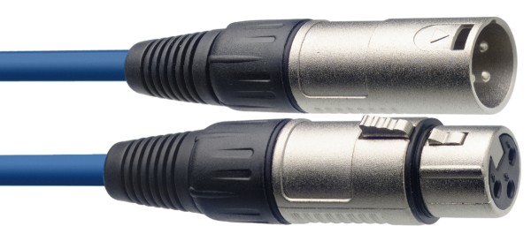 Mikrofonkabel, XLR/XLR (m/f), 10 m , blau