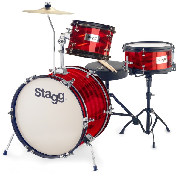 3-teiliges Junior Drumset mit Hardware, 8" / 10" / 16", Rot