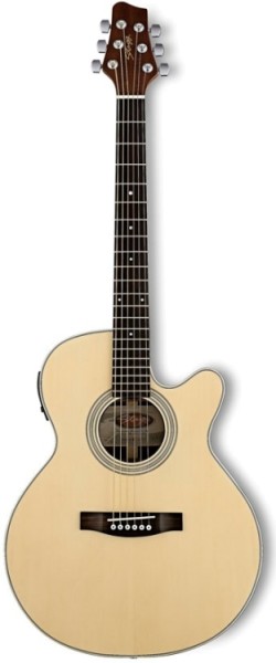 Stagg SMJ209CE-NS Elektroakustische mini Jumbo Gitarre mit Fichten Decke u. 4-Band EQ