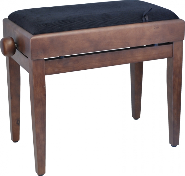 Steinbach Klavierbank mit Notenfach in Nuss matt mit schwarzer