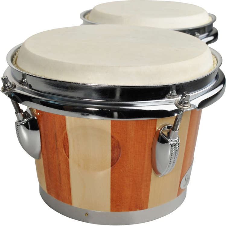 Steinbach SBS-BC Bongo Set Bicolor = 2 farbig gestreift! Percussion Bongos Bicolor gestreifte ...